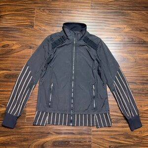 lululemon athletica Black Jacket with White Stripes